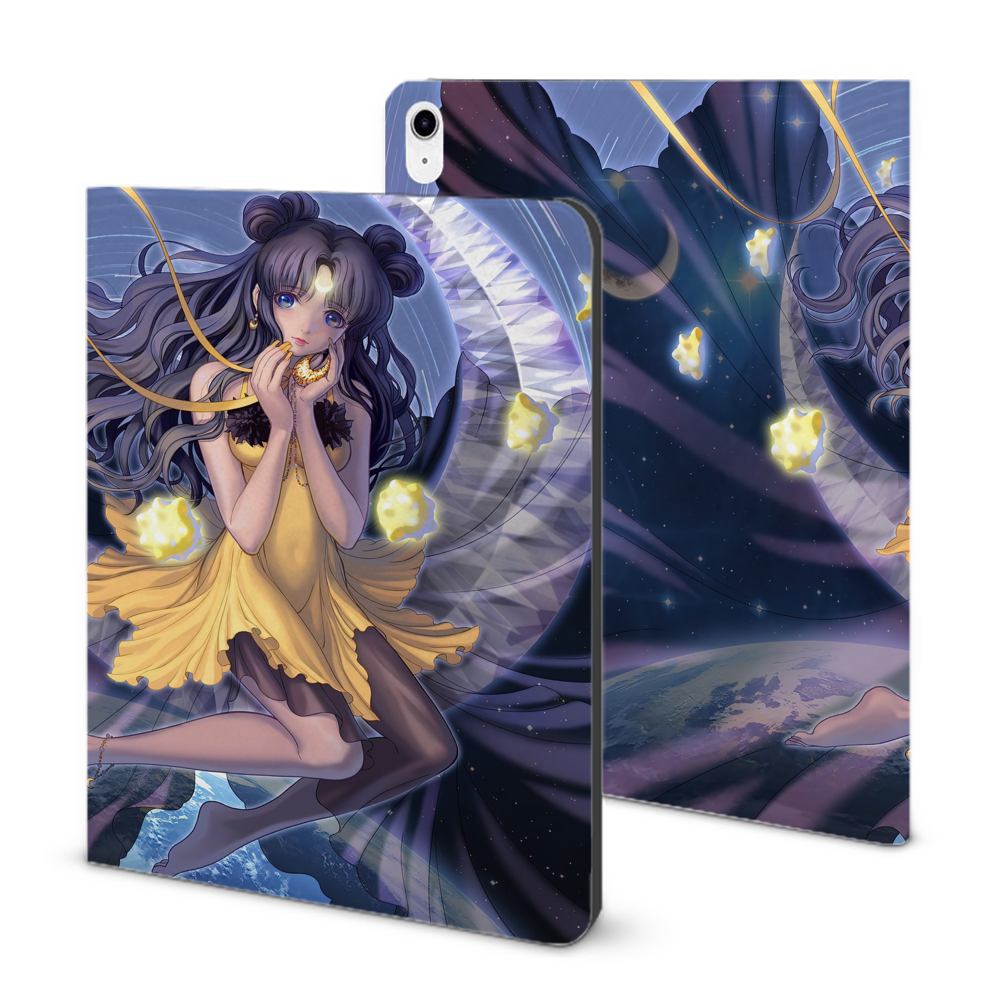 （画像用） 美少女戦士セーラームーン Sailor Moon IPad ケース ブック型 PUレザー TPU 耐衝撃 軽量 薄型 ペン収納なし 全面保護 IPad 各モデル対応